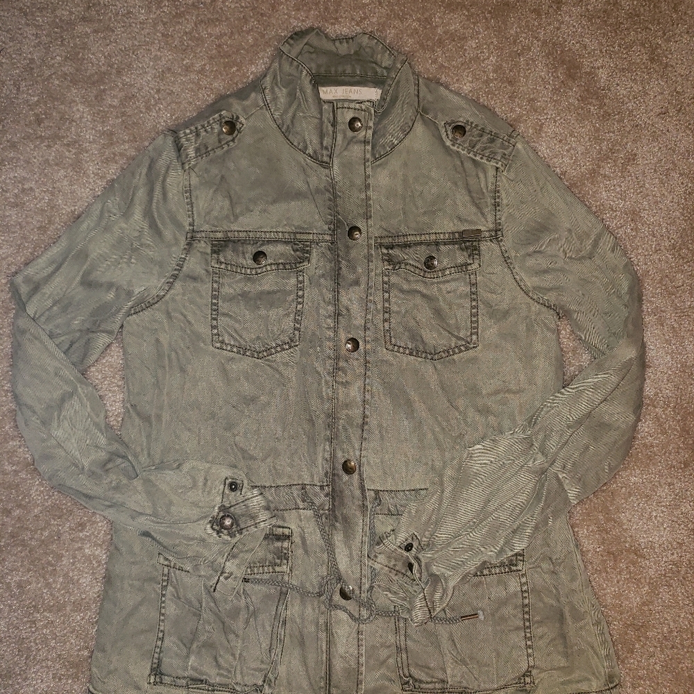 Max Jeans lightweight army green jacket size small